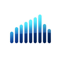 Obraz premium Mobile Signal Strength Bar Icon Isolated on Transparent Background