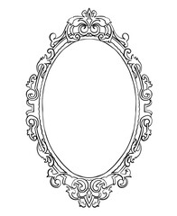 elegant classic ornamental hand drawing circle frame element