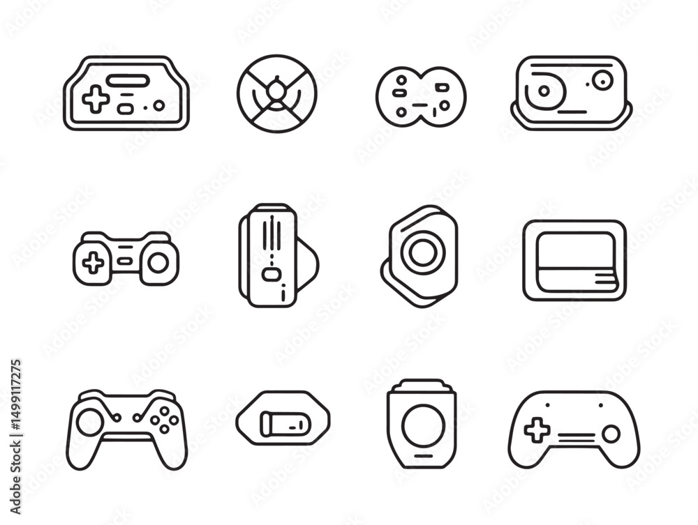 Poster simple game console outline drawing modern vector design