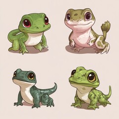 Cute cartoon frogs