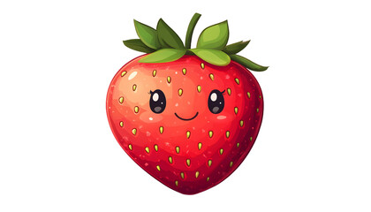 Obraz premium Kawaii strawberry vector illustration