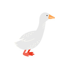 Minimal and simple goose vector illustration with a kawaii style. Great for childrens stickers, friendly animal icons, and gentle wildlife artwork