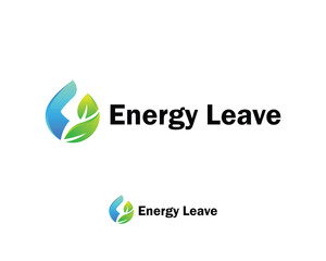nature energy logo creative design concept chat leave water solar oil bio gas