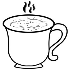 Breakfast  collection artistic outline and silhouette illustration. 