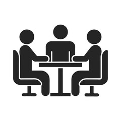 business meeting icon vector silhouette illustration isolated on white background
