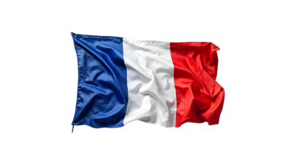 A beautifully lit french flag on a black background illustrating national pride and celebration