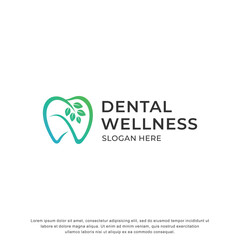 teeth and plants logo modern style, perfect for a dentist or dental clinic logo