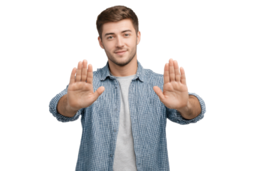 Guy Making Time-Out or Stop Sign – Cutout