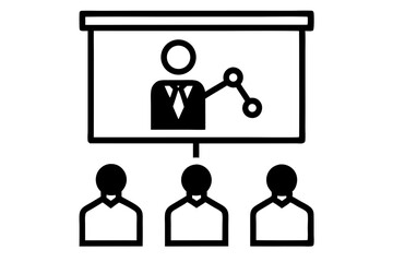 business presentation vector silhouette illustration isolated on white background