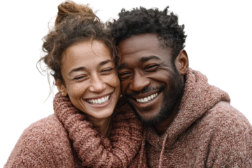 Romantic Couple Embracing – Transparent Background