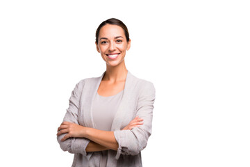 Young Woman with Bright Smile – Transparent Image