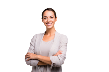 Young Woman with Bright Smile – Transparent Image