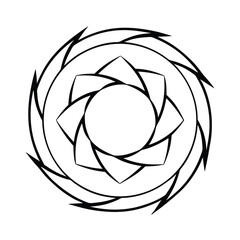 Black and white abstract circle vector illustration icon design element