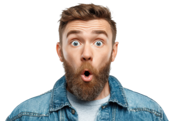 Man Showing Unexpected Reaction – Cutout PNG