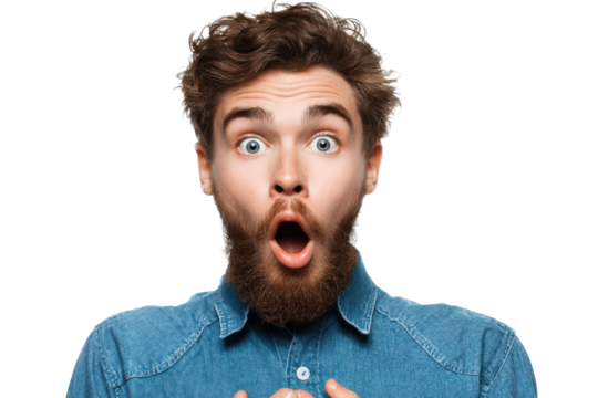 Emotional Shock – Male Reacting – PNG Format