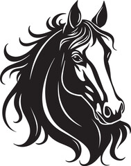 Fototapeta premium Majestic Black and White Portrait of a Horse