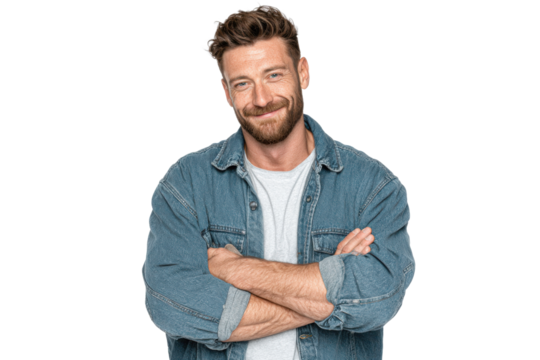 Confident Man with Arms Crossed – Transparent Background