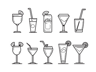 Granita Ice Dessert Minimalist Line Art Vector Design