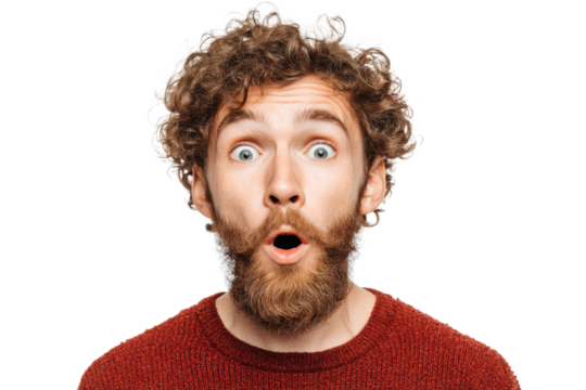Excited Male with Surprised Expression – PNG