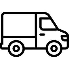 Minimalist delivery van icon design