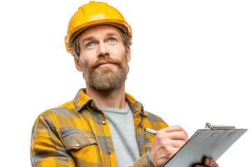 Foreman at Worksite – Isolated on White