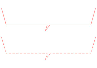 ピンクのシンプルな横長の吹き出しセット