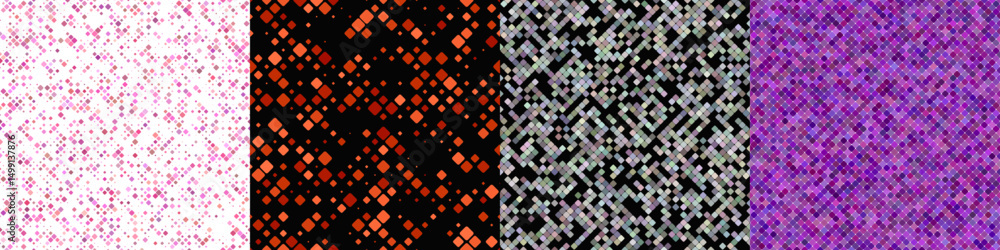 Poster seamless geometrical diagonal square pattern set