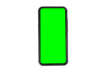 modern black mobile phone with blank touchscreen copy space isolated on white or transparent png