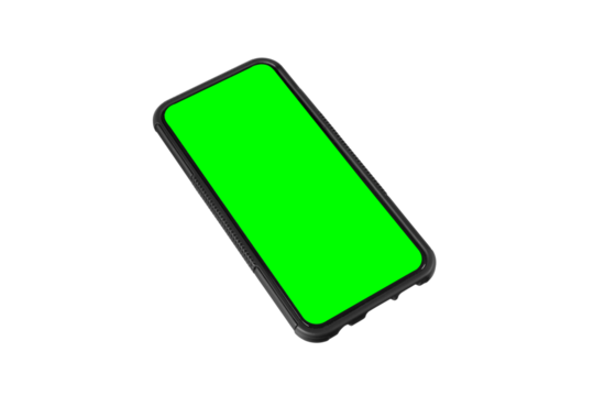 modern black mobile phone with blank touchscreen copy space isolated on white or transparent png - Powered by Adobe