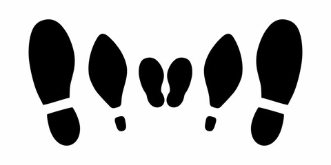 Black Footprints of Father, Mother, Child