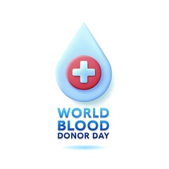 Obraz premium World blood donor day illustration featuring a symbolic blood drop and cross design