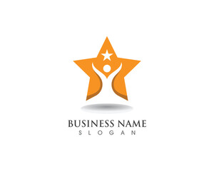 Obraz premium Star success logo and symbosl vector template