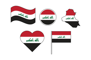 set of badges with flag of Iraq vector illustration