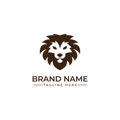 Lion Head Logo Design Modern Mascot Emblem Vector Template
