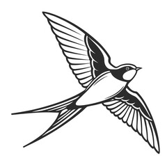 swallow bird glyph icon on whit background, Adobe Illustrator Artwork