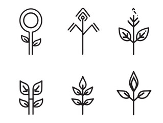 Line art growth arrow representing stock market rise