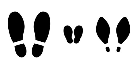Black Footprints of Father, Mother, Child