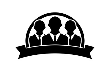 team vector silhouette illustration isolated on white background