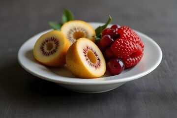 Delicious Fruits In plate very fresh.generative.ai