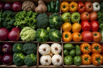 Heap of different vegetables on shop.Anonymous person lays the harvest on table. Organic ugly vegetables.genrative.ai
