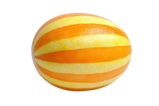 Orange and Yellow Striped Sphere Abstract Art Geometric Shapes Pattern Design Isolated Ball on transparent background