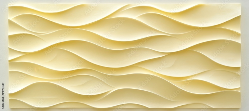 Aufkleber minimalist 3d wave texture in monochromatic yellow seamless abstract design for background or print