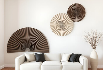 Modern living room interior with comfortable sofa, contemporary furniture, and stylish home decor, Generative AI