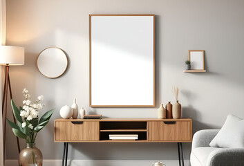 Modern home interior with contemporary furniture design, Generative AI