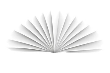 Abstract White Paper Fan Design Isolated Decorative Element Artistic Background Modern Origami on transparent background