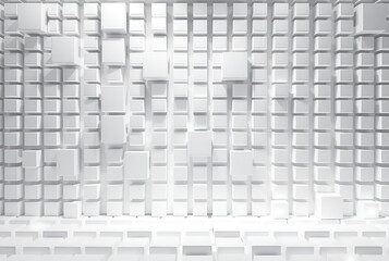 Abstract 3D geometric square pattern digital art light shape concept mosaic seamless texture, Generative AI
