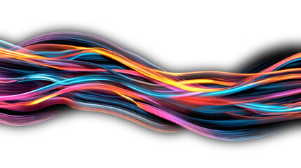 Colorful light wave flowing futuristic motion PNG shape