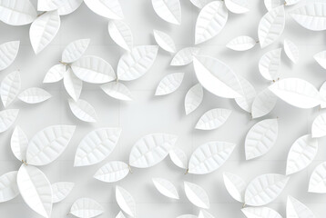 White floral spring design with beautiful blossoms on a light background, Generative AI