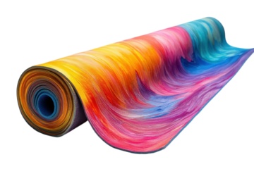 Abstract Colorful Roll Texture Design Rainbow Waves Art Print Paint Swirl Modern Artistic on transparent background