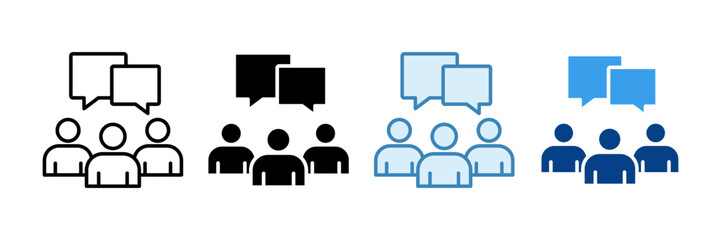 Fototapeta premium Group Interaction Icon Set Multiple Style Collection